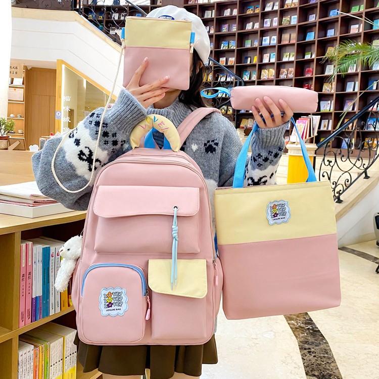 School bag new high-value backpack girls large-capacity medium and high school student school bag direct sales