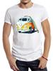 TEEHUB Vintage Art Campervan With Surfboard T Shirt Graphic Retro Surfing Bus Sport Cars Cloth Camper Tops Hipster Tee