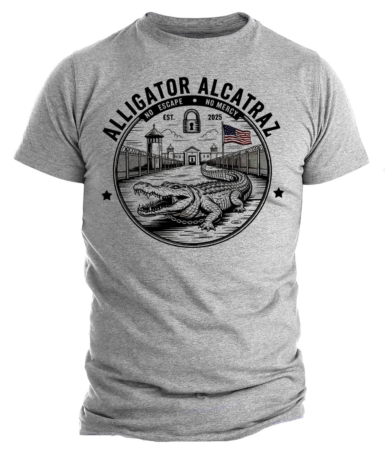 Mens Cool Animal Alligator Alcatraz Everglades Florida Border Patrol T-T-shirt 2XL