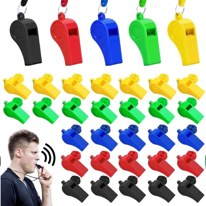 12Pcs Sports and Football Whistles Referee Whistle with Lanyard Loud Crisp Sound Whistle for Basketball Volleyball Games