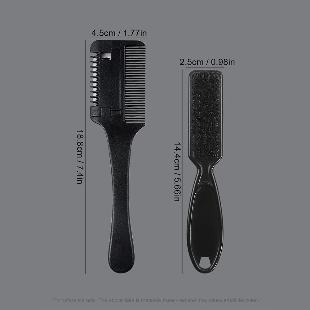 Hair Cutting Comb Black Handle Hair Brushes with Razor Blades Barber Scissors Hair Salon Thinning Hairdressing DIY Styling Tools