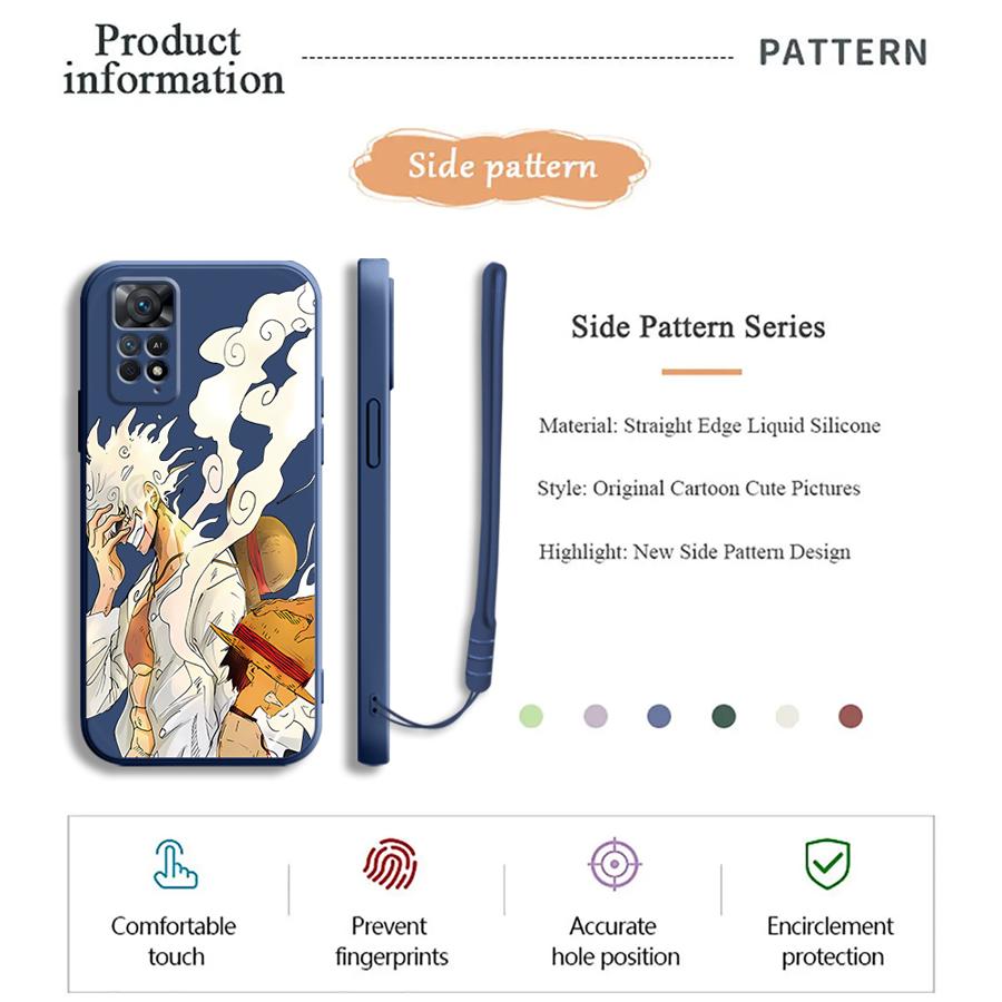 Case for Xiaomi Redmi Note 10s 9s 10Lite 11s 12s 13 12 ProPlus 8 9 10 11 Pro 9 8 Soft TPU O-One Piece Luffy 5 Gear