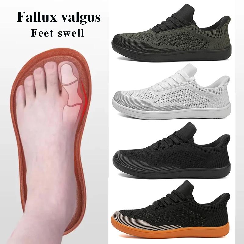 Breath Mesh Wide-Toe Walking Shoes Barefoot Feet Swell Fallux Valgus Men's Shoes Casual Sports Style Footwear Ladies 35-36