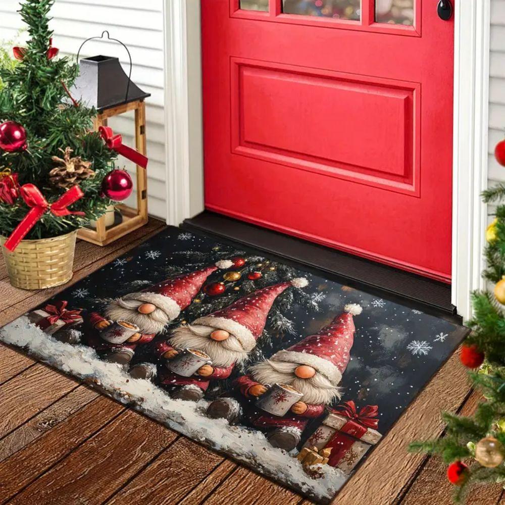

VIKAMA 2025 Christmas Welcome Floor Mat Anti-Slip Kitchen Bedroom Floor Mat Indoor Outdoor Entrance Carpet Home Decoration 40x60cm 16x24inch