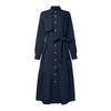 ZANZEA Women Turn Down Collar Casual Long Sleeve Loose Shirt Dress