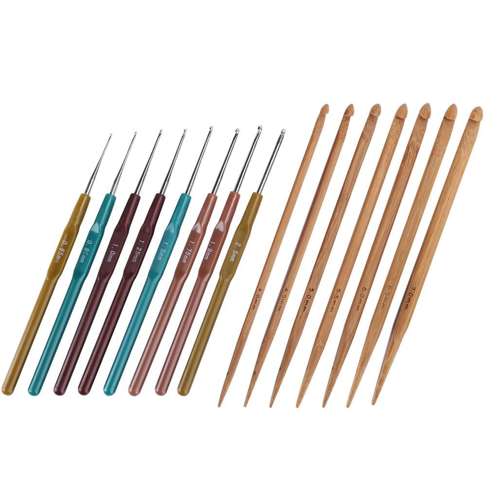 

Набор крючков Спица для свитера Пластиковая ручка Тонкое кружево Вязание Карбонизированный бамбук Крючки