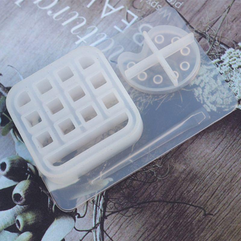 Pennello per pigmenti Vassoio per vernice Scatola Portachiavi Ciondolo Stampo per colata in resina Strumenti per gioielli