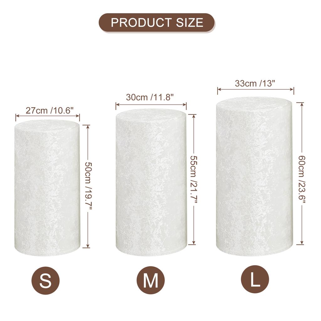 3pz Coperture Cilindriche in Spandex per Supporti Copertura per Supporto a Piedistallo Tessuto di Velluto Coperture Cilindriche per Colonne Pedestal per Decorazioni per Feste