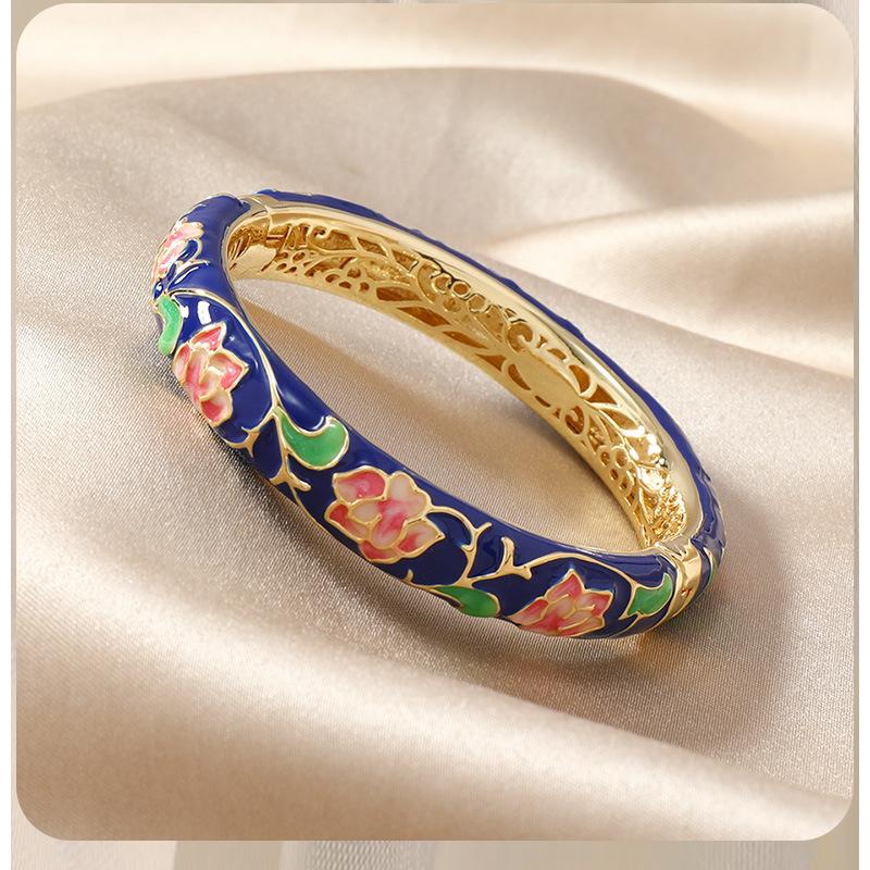 New Cloisonné Enamel Color Opening Retro Fashion National Style Gift Bracelet