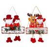 Festival Double Face Santa And Reindeers Hanging Decoration Outdoor Christmas Decorations