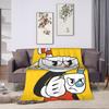 Cupheads & Mugmans Blanket Quality Soft Warm Cartoon Throw Blanket Winter Children Couch Chair Fluffy Bedspread