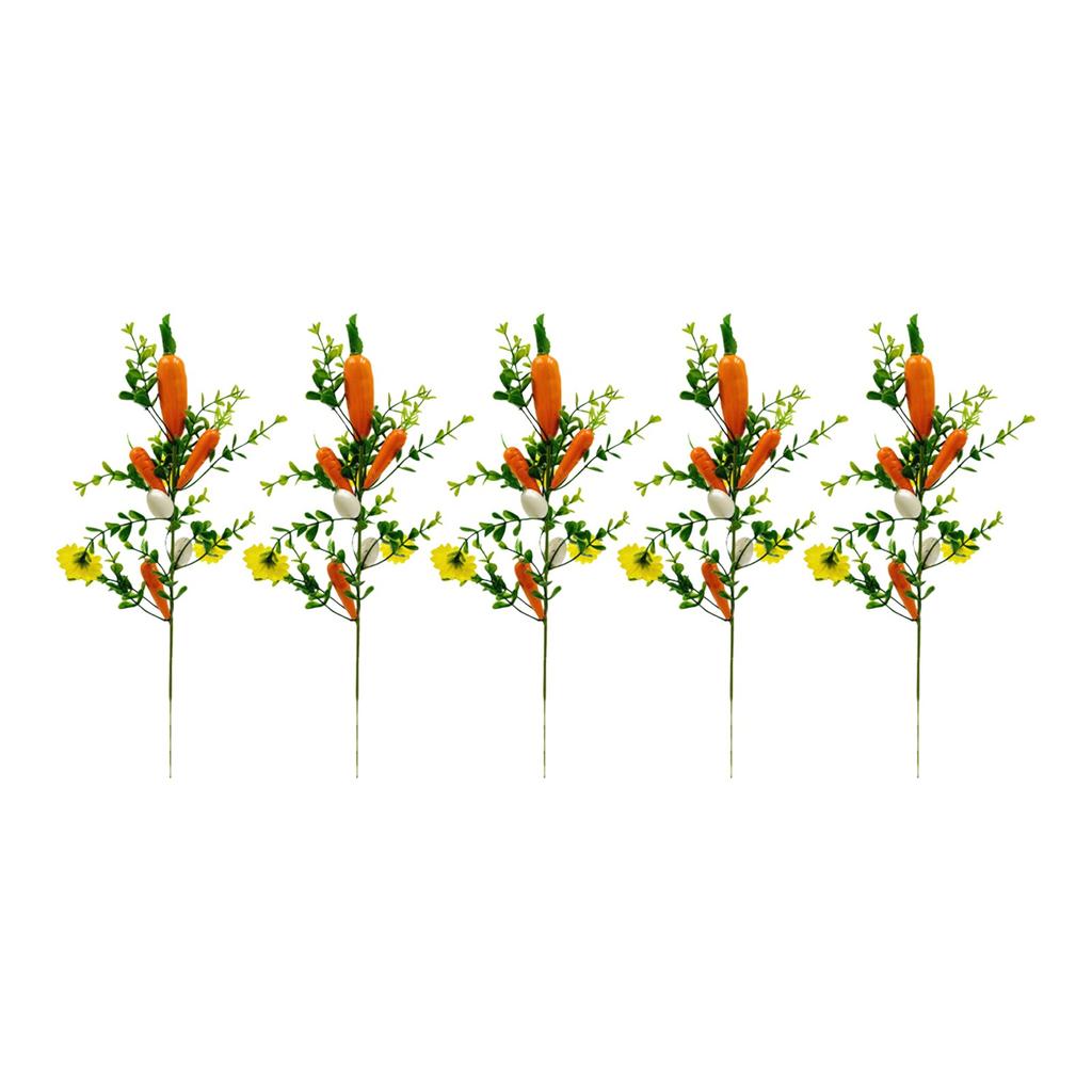 Artificial Flowers, Easter Colored Eggs Bunny Decorative Cuttings, Suitable For Home Party Vase Flower Arrangement Centerpiece, 5 Pcs