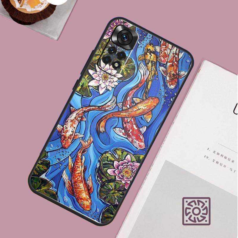 Koi Carp Fish Painting Case For Xiaomi Redmi Note 12 11 8 9 10 13 Pro 12S 11S 10S 9S Redmi 13C 9C 10C 12C Cover