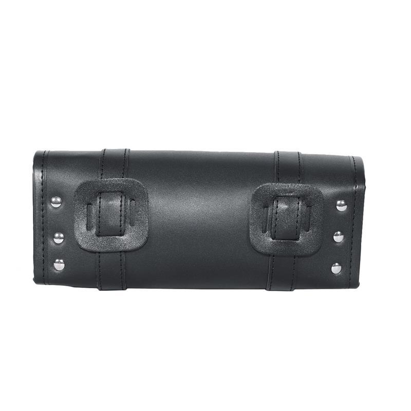 Nová černá PU kůže Motocykl ATV Kulatý sud Úložné pouzdro Taška na nářadí 300*85*125mm