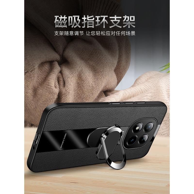 Plexiglas PU-Leder Hülle Für Redmi Note 15 Pro 5G Magnetischer Metallring Ständer Halter Stoßfeste Abdeckung Für Redmi Note15Pro+ Plus