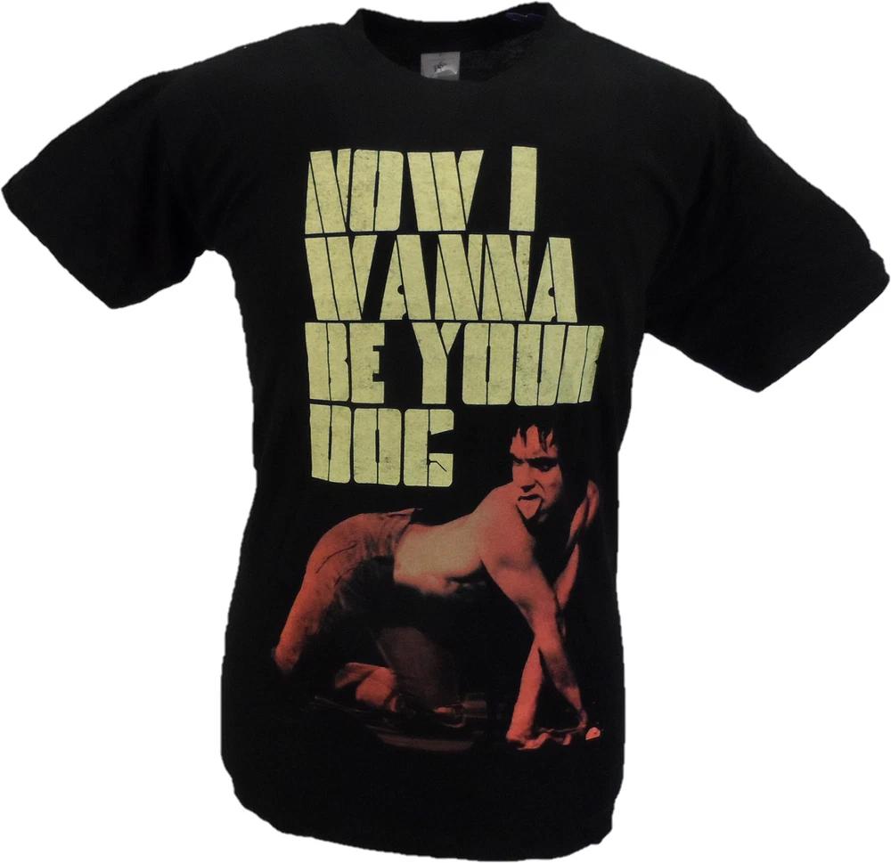 Unisexs Black Official Iggy and the Stooges Now I Wanna Be Your Dog T Shirt S