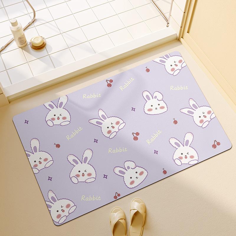 Cute Cartoon Bathroom Bathroom Door  Elderly Pregnant Woman Anti-slip Floor Mat Diatom Mud Water-absorbing Foot Mat