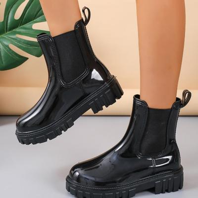 Shoes for Women 2024 New Slip-on Women's Boots Fashion Solid Casual Boots Women Hot Sale Round Toe Platform Rainboots Zapatos