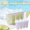 Summer 4 Link Popsicle Mold With Lid Homemade Ice Cream Mold Reusable Mung Bean Popsicle Maker Frozen Ice Cream Tray