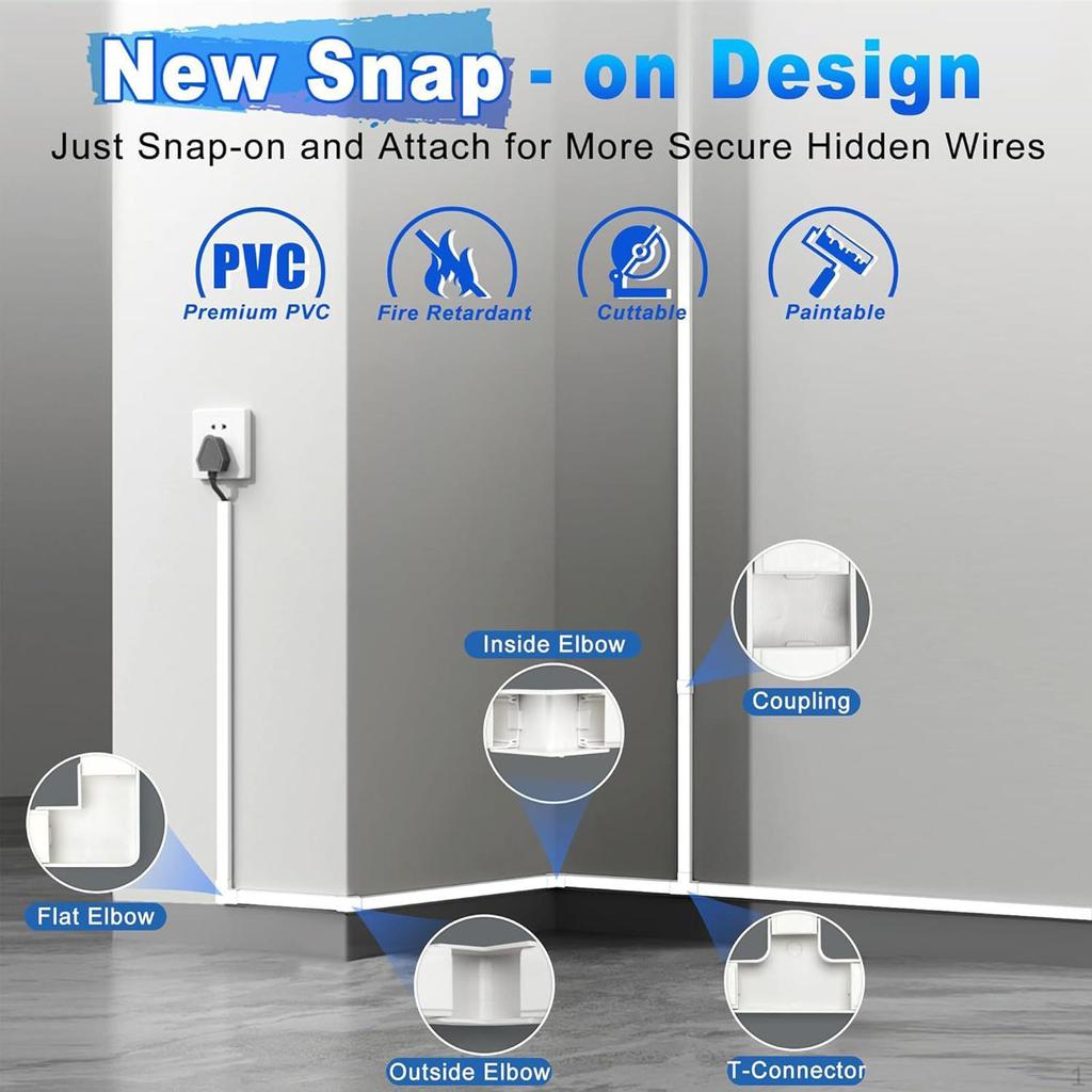 Cable Hider Floor Wire Cover Kit Multifunctional Management Set Organizer for