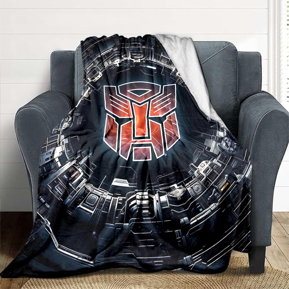 1pc Transformers Autobots Cozy Print Blanket Lightweight Warm Flannel Throw Blanket For Sofa, Bed, Living Room