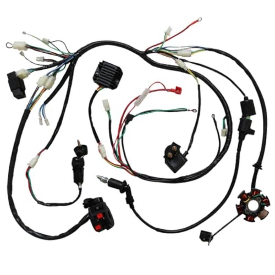 

8in1 Go Kart Wiring Harness Loom Stator CDI Unit Regulator Kit with Electric Choke Carburetor for GY6 150cc ATV UTV Buggy Dune United States