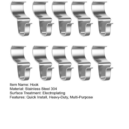 Vinyl Siding Hooks Heavy Duty S-shaped Hooks Non-Hole Stainless Steel Holiday Decoration Hangers for Halloween Christmas Lights Wreaths Flags