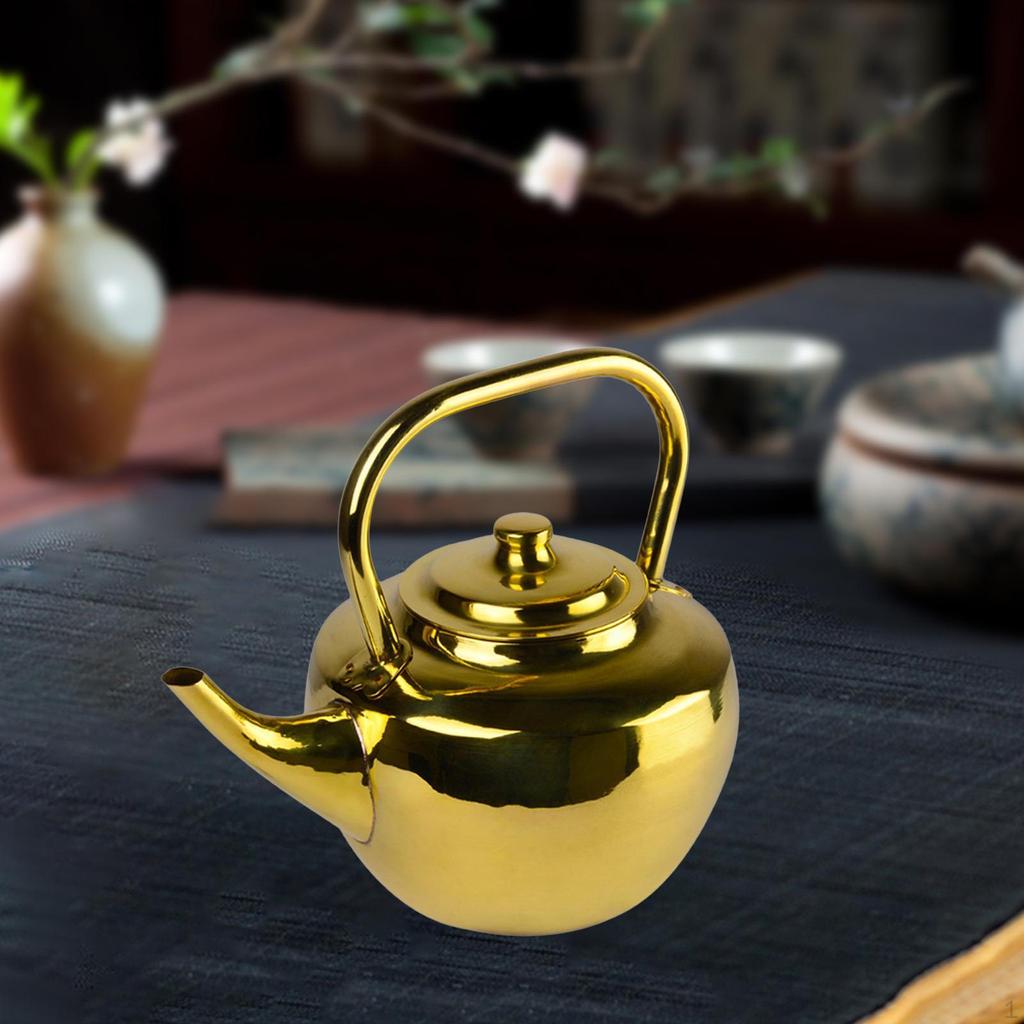 Copper Teapot Coffee Pot Kung Fu Tea Kettle for House Outdoor Restaurant Home