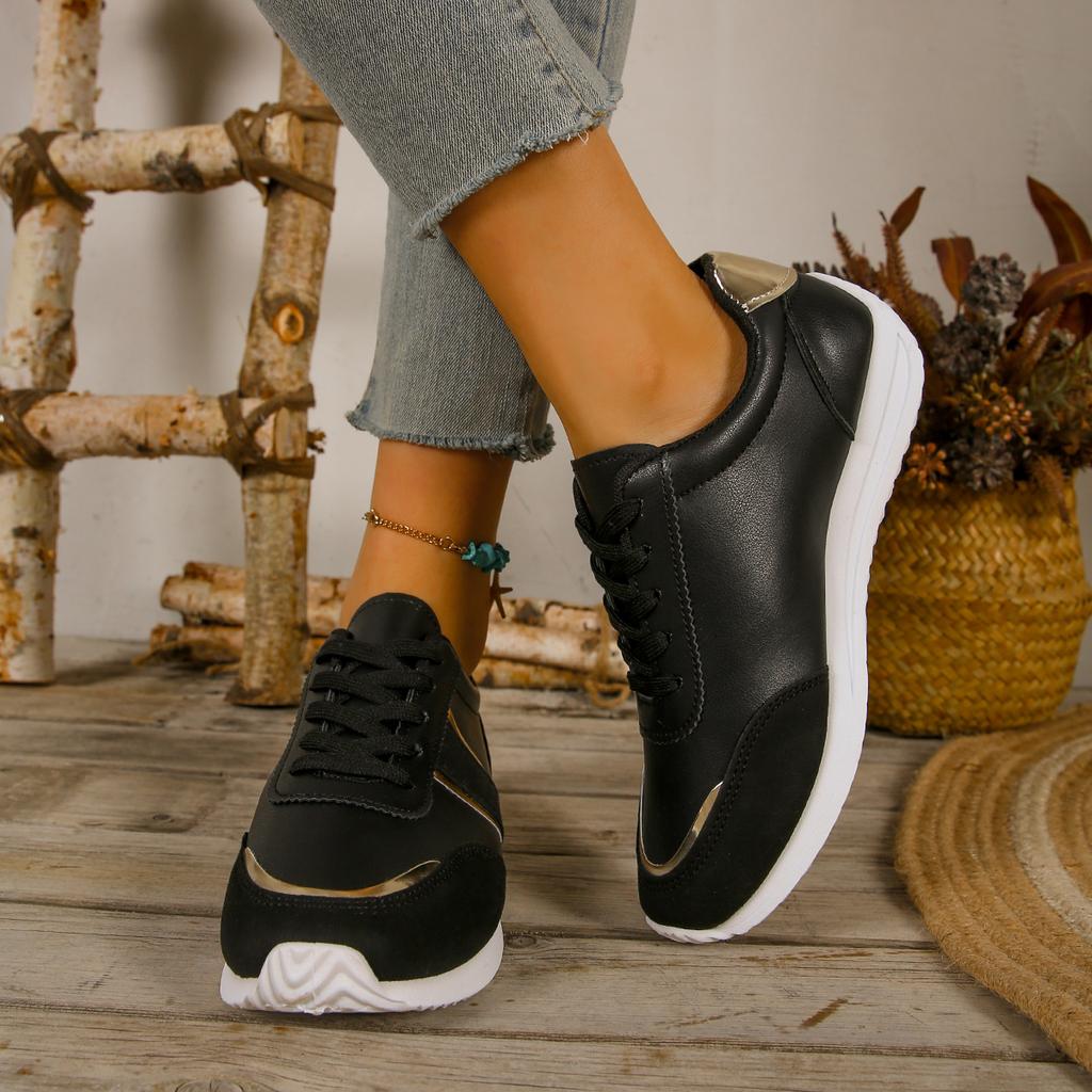 Nové dámské tenisky Platformové boty Kožené patchworkové ležérní sportovní boty Dámské outdoorové běžecké vulkanizované boty Zapatillas Mujer