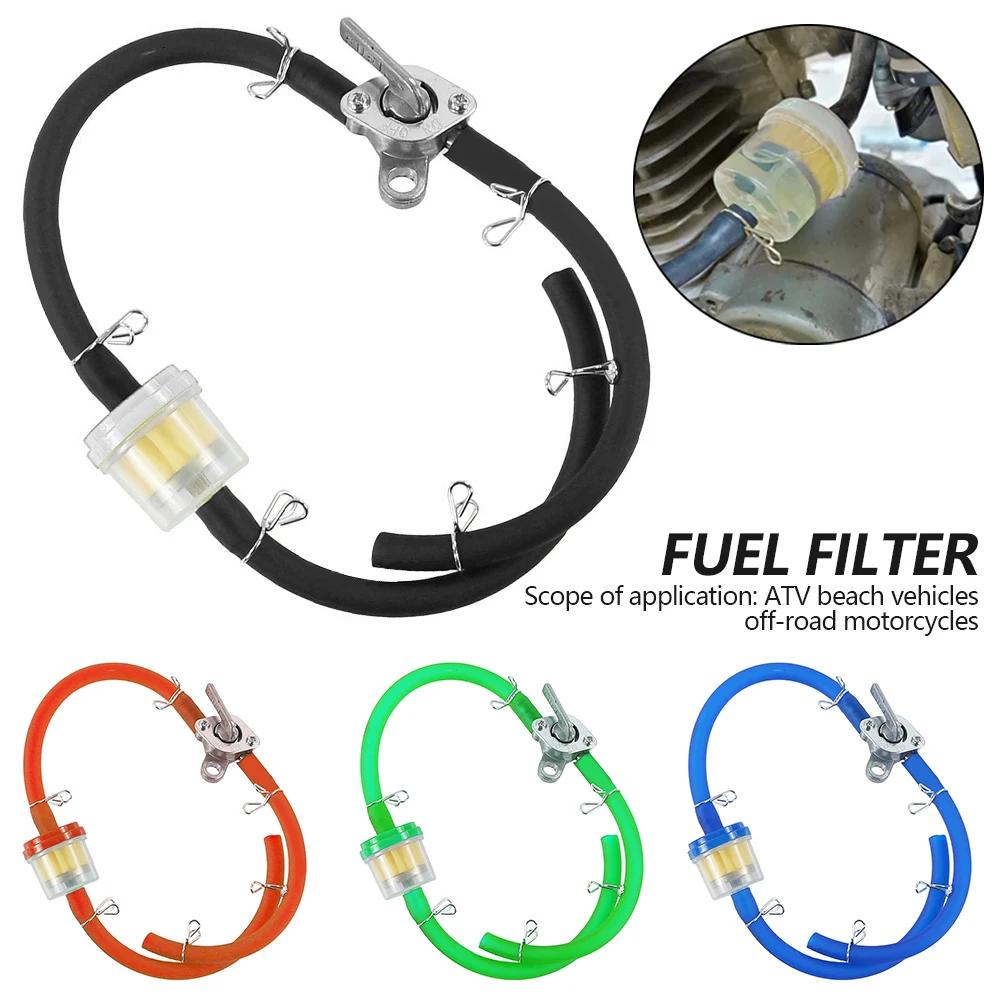 Universal Motorcycle Moped Fuel Filter Motorcycle Gas Fuel Oil Filter 6mm for Scooter Dirt Bike ATV