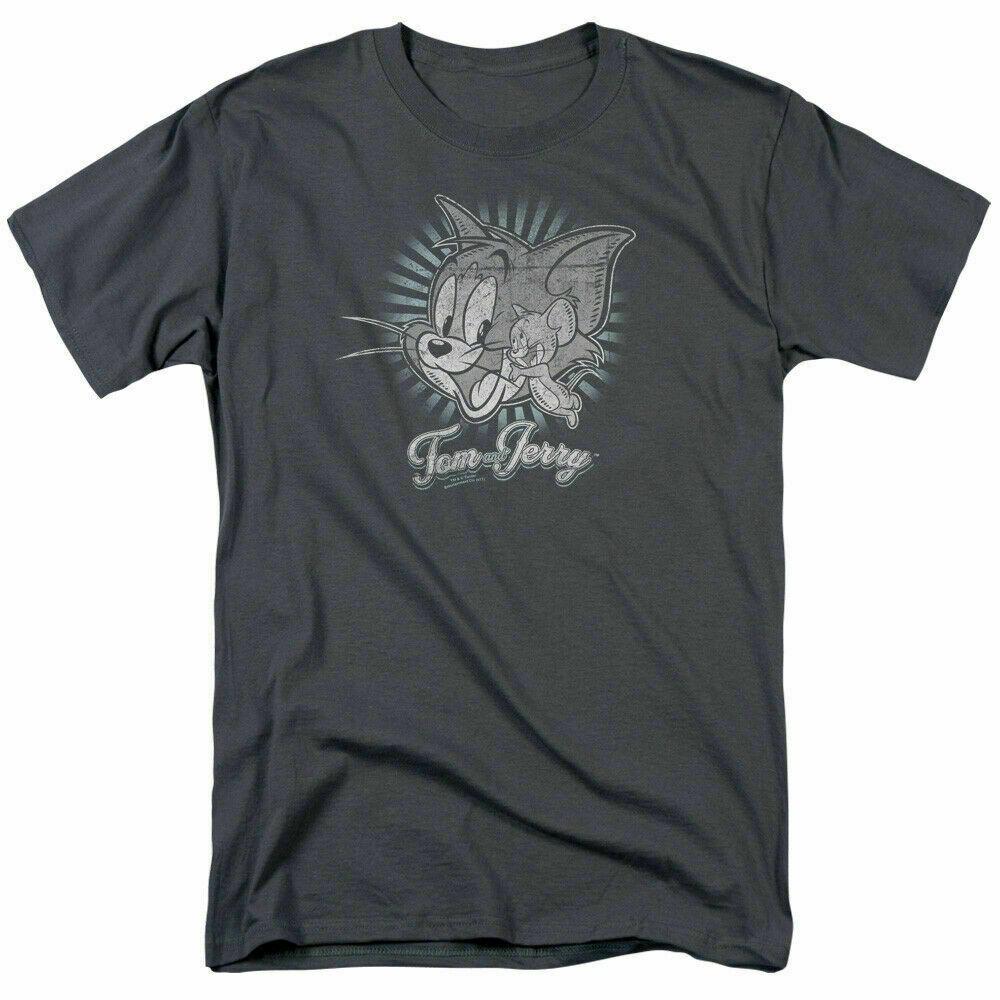 26 Tom and Jerry Classic Pals T Shirt Mens Licensed Cartoon Merchandise Charcoal Unisex T-Shirt M