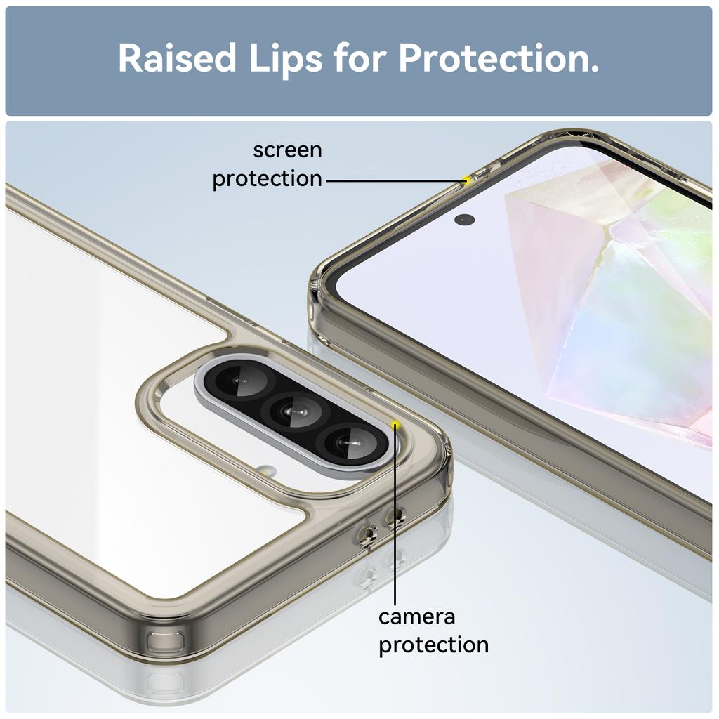 For Samsung Galaxy A36 5G Phone Case WANLONFENG XC Series TPU Acrylic Cover with Tempered Glass (Big Lens Hole)