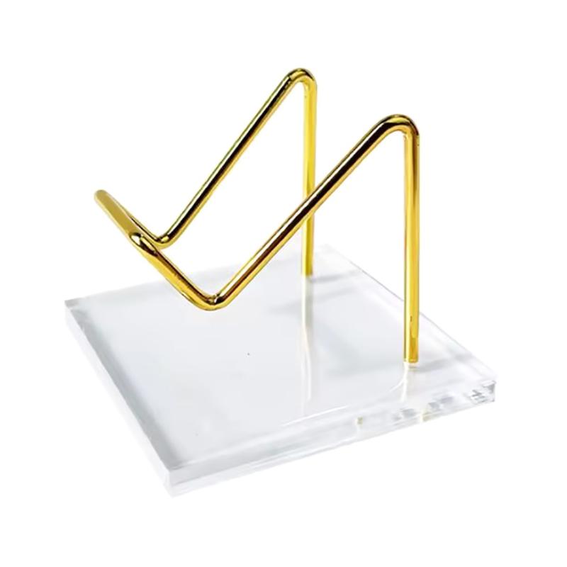 Metall Mineral Displayställ Med Akrylbas För Smyckesställ Stenhylla