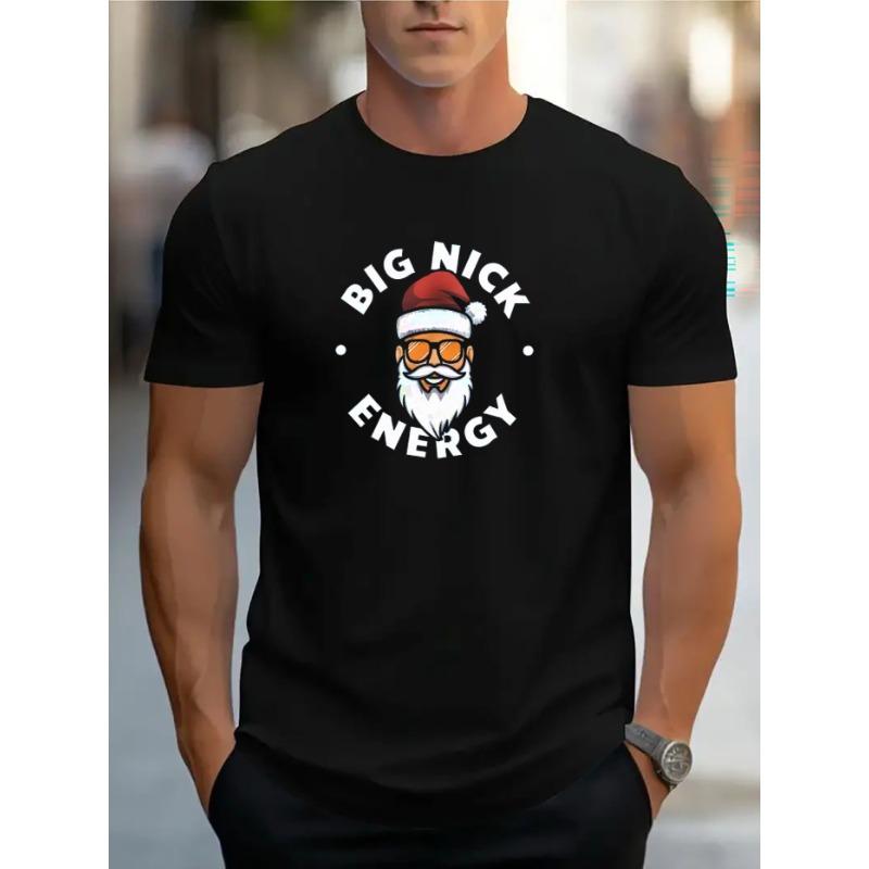 European Size Mens Christmas TShirt Comfortable Crew Neck Casual Cotton ShortSleeves Soft Breathable Top Menswear Tshirt Summer Spring Streetwear