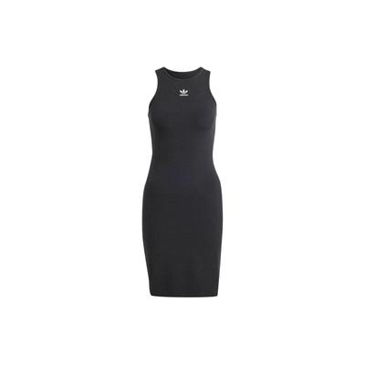Originals Solid Color Round Neck Pullover Letter Logo Print Embroidery Slim Fit Mid-Waist Midi Sleeveless Dress Women Dress Black IT9881