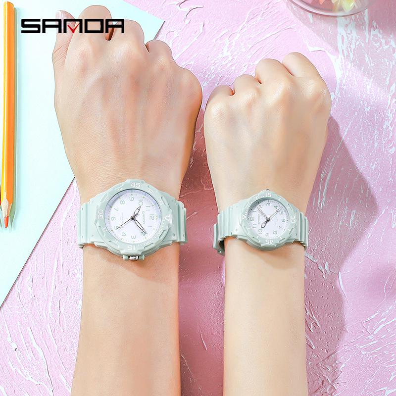 Sanda Fashion Couple Watches: Fresh, Versatile, Waterproof, Night Vision Luminous Style for Men & Women