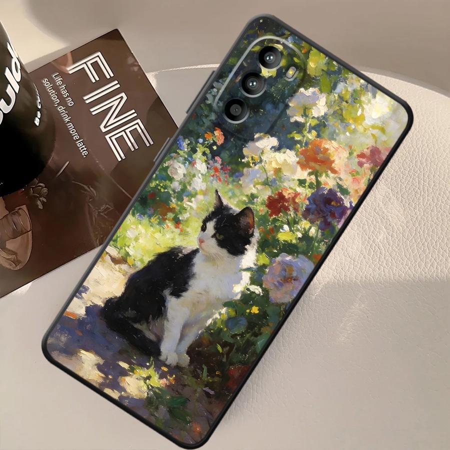 Cartoon Cute Cat Phone Cover Case for Motorola Moto G52 G71 G51 G73 G32 G60s G53 G30 G22 Edge40 Edge 20 Pro 30 Lite G50