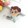 Cartoon Nurse Doctor Retractable Reel ID Badge Label Name Card Tag Clip