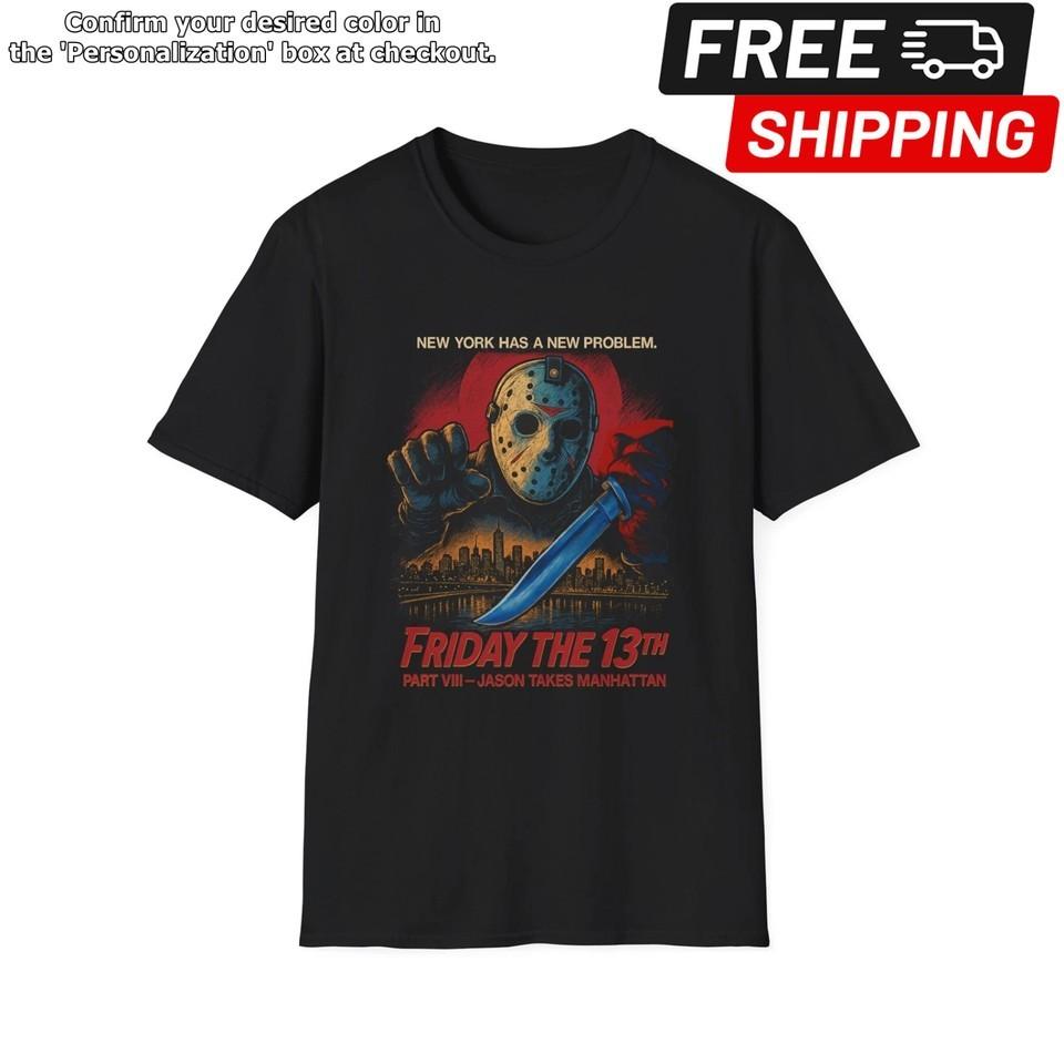 Jason Takes Manhattan TShirt – Friday the 13th Part VIII Horror Movie Tee Unisex T-Shirt XXL