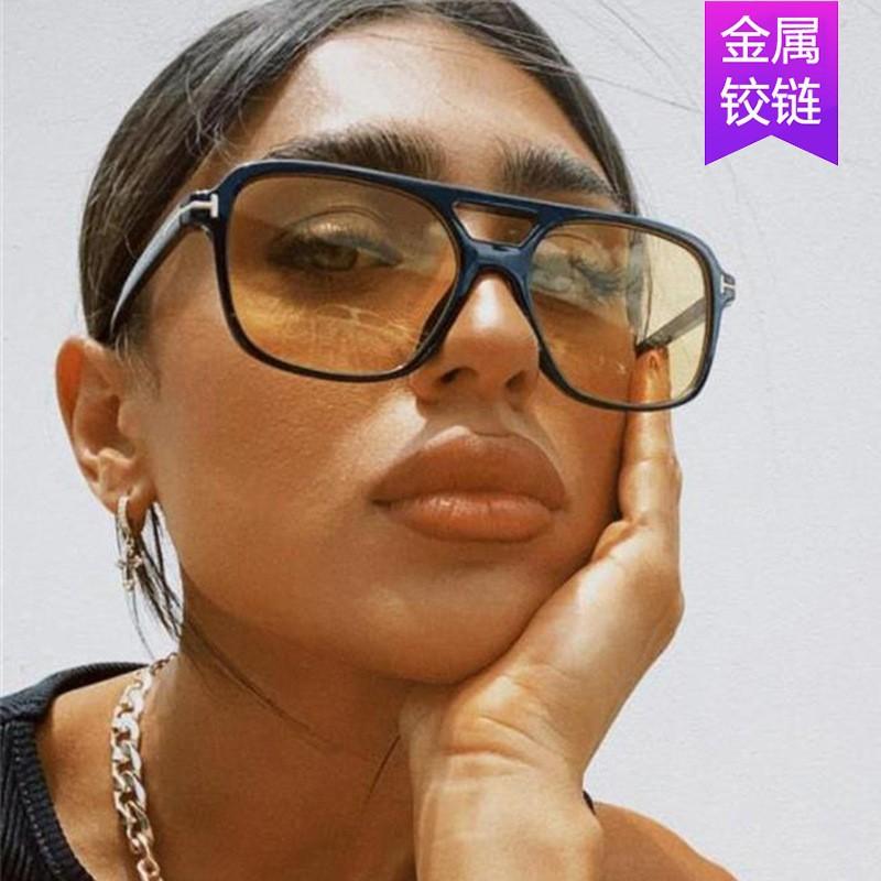 T-Shaped Double Beam Sunglasses Square Sunglasses Retro High-End Sunglasses