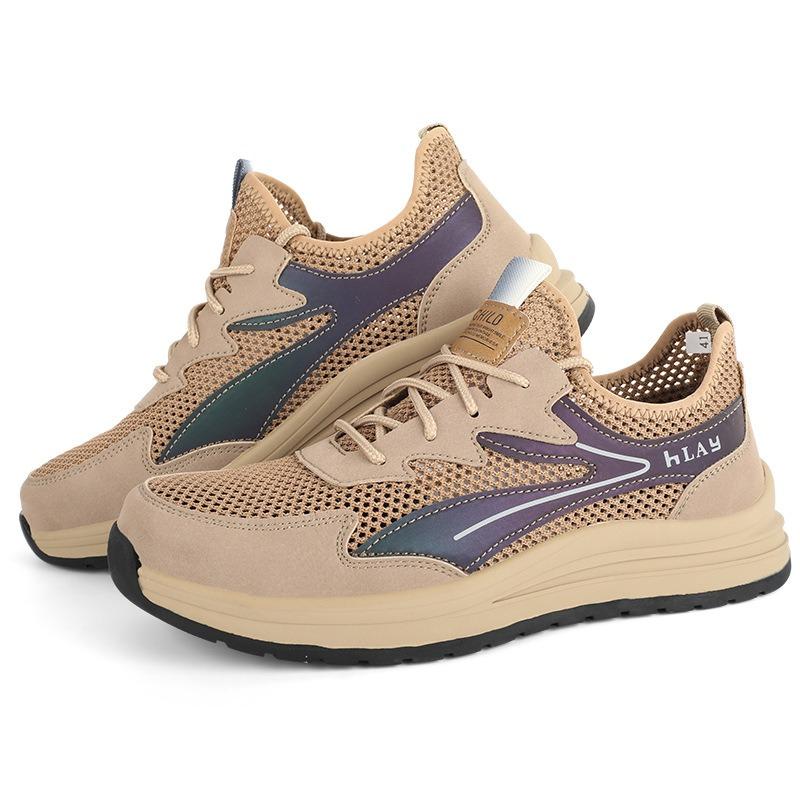 Summer Men's Steel Baotou Anti-smashing and Anti-piercing Large Mesh Breathable Deodorant Lightweight Construction Site Work Shoes