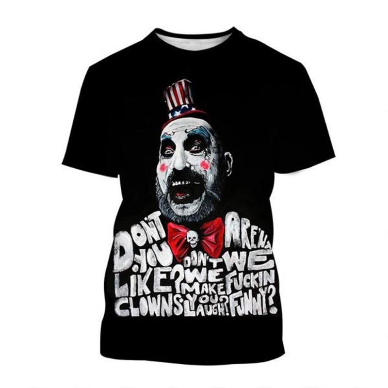 2024 Hot Sale Captain Spaulding Funny 3D Print T-Shirt House of 1000 Corpses Men's Fashion Hip Hop Harajuku T Shirt Streetwear