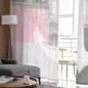 Retro Abstract Paint Ship Anchor Pink Window Tulle Curtains for Living Room Bedroom Hotel Luxury Decoration Sheer Curtains