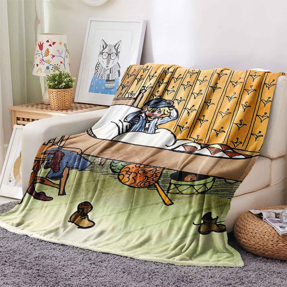 Emil of Lonneberga Art Printed Flannel Blanket, soft throw for bedroom sofa, washable, fan merchandise, great gift.