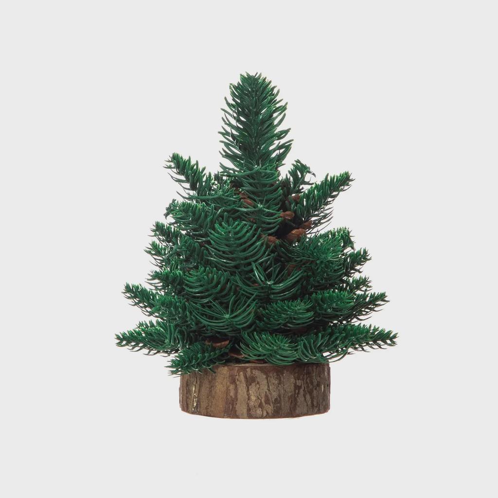 Vánoční dekorace na jídelní stůl z mini borovice severské