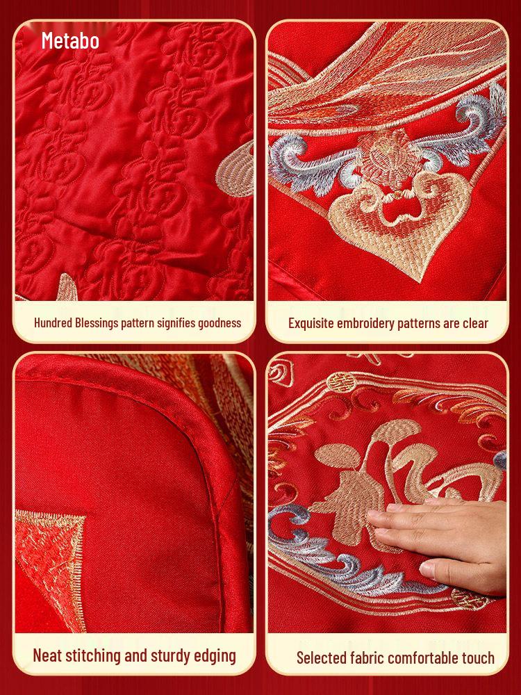 Wedding Blessing Blanket: Bridal Bed Decor, Happy Cushion, Noble Birth Symbol, Dowry Gift, Mai Taibao.