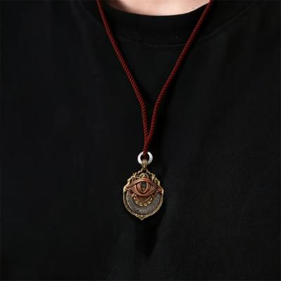 Tarot Vision Pendant All-Seeing Eye Necklace Charm Mystic Divination Jewelry Tarot Card Symbol Pendant with Smooth Rotation for Fate Insights