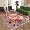 Pink Vintage Floral Living Room Carpet Washable Bohemian Area Rug Non Slip Kitchen Lovely Plant Interior Decor Carpet Nursery