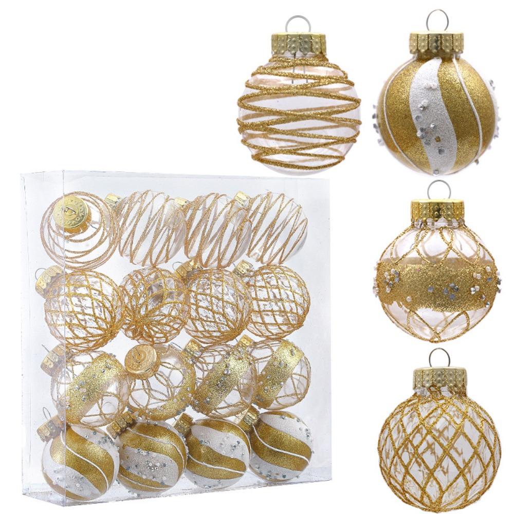 16pcs Plastic Christmas Ball Shatterproof Xmas Tree Hanging Ornament Christmas Spheres Pendant  Xmas
