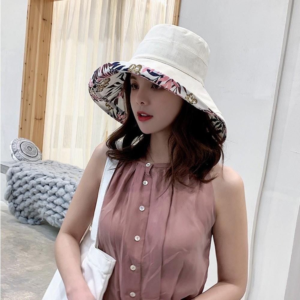 Panama Style Fisherman Hat Reversible Big Brim Hat Versatile Sun Visor Cap for Women